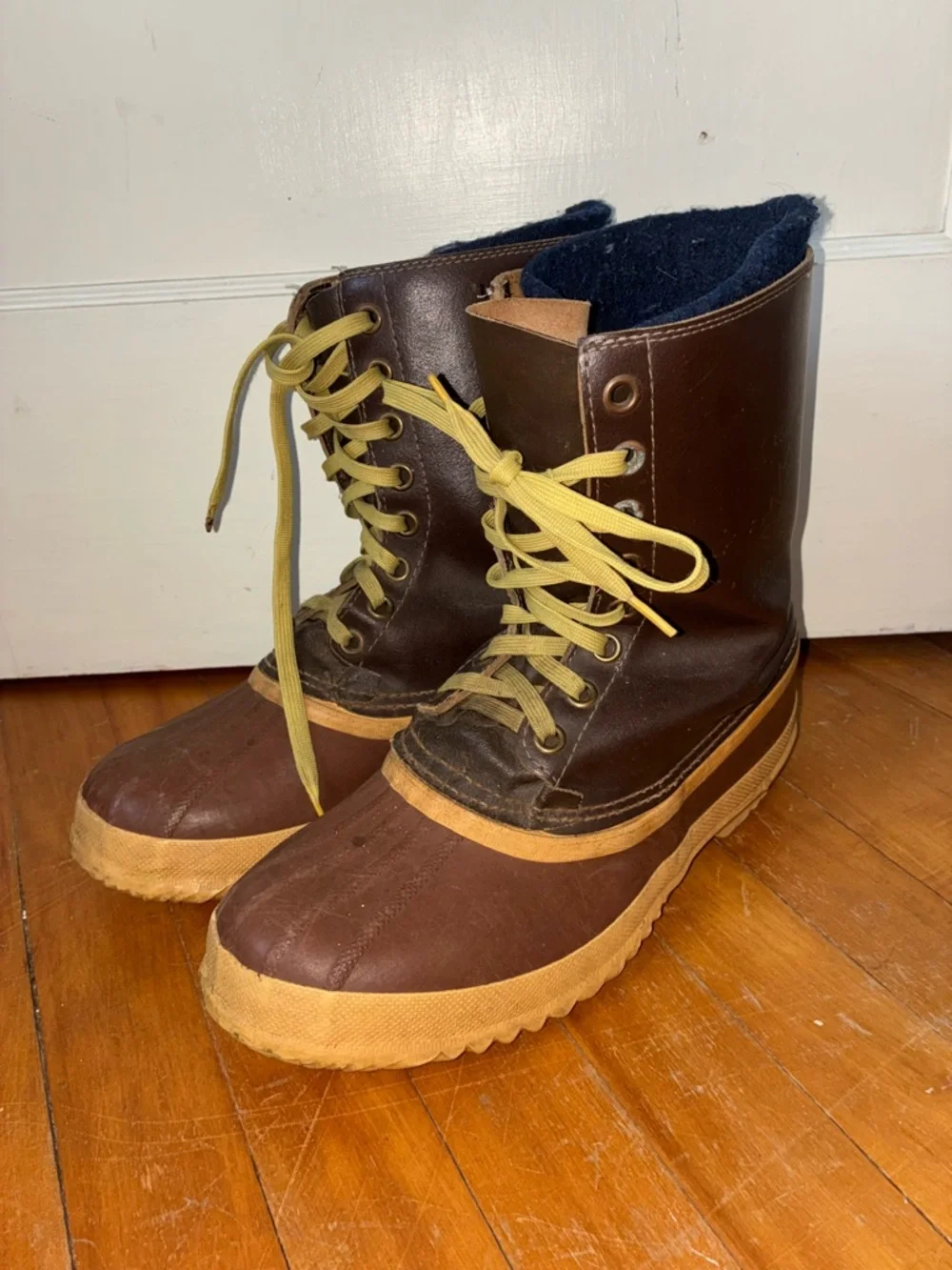 Vintage Sorel Kaufman Eskimo Winter Duck Boots Wool Liner Mens 10.5/11